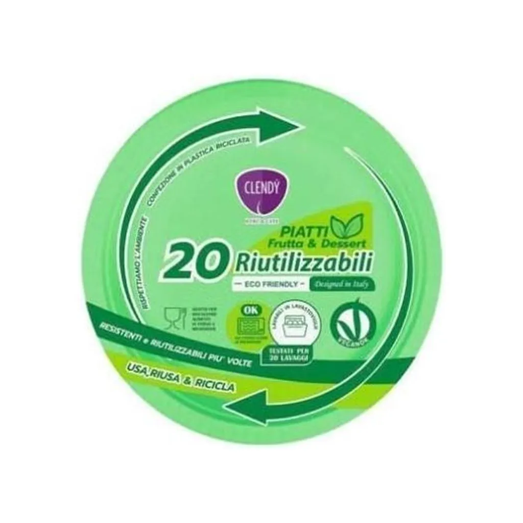 CLENDY COLOR VERDE PIATTI FRUTTA 20 PZ